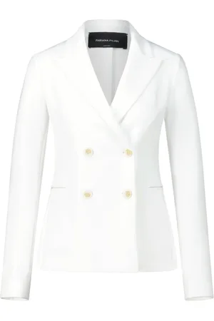 Fabiana Filippi Jakke, Dame, Hvid, XS, Silk Blend Classic Blazer