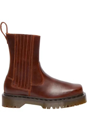Dr. Martens Sko, Dame, Brun, 40 EU, Læder, Elegante læder ankelstøvler