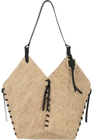 Isabel Marant Taske, Dame, Brun, ONE SIZE, Uld, Tampa Raffia Taske Natur/Sort