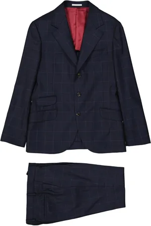 Brunello Cucinelli Jakkesæt, Herre, Blå, 2XL, Uld, Uld Cashmere Suit