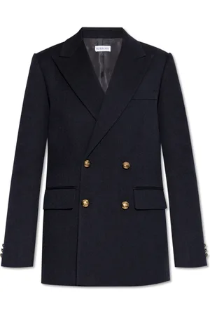 Burberry Jakke, Dame, Blå, 2XS, Uld, Double-breasted Blazer