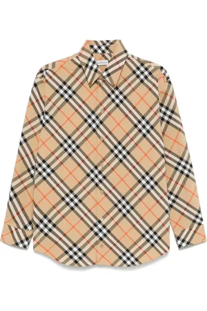 Burberry Bluser & Skjorter, Dame, , 3XS, Bomuld, Sandfarvet Skjorte med Knapper