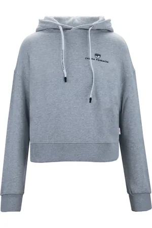 Chiara Ferragni Sweathshirts & Hoodies, Dame, Grå, XS, Bomuld, Hættetrøje med snøre