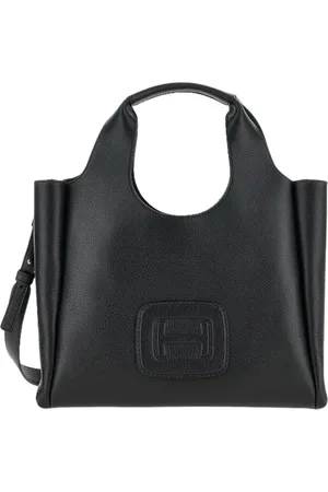 Hogan Taske, Dame, Sort, ONE SIZE, Læder, Tekstureret læder shopper taske med H-detalje