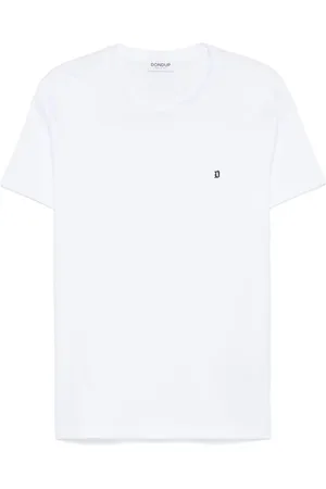 Dondup Top, Herre, Hvid, XL, Bomuld, Letvægts Jersey T-shirt med Rund Hals