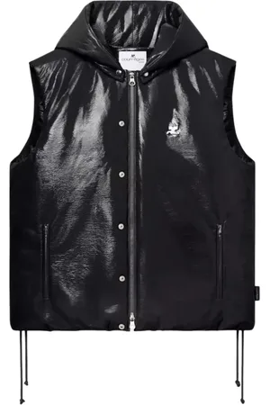 Courrèges Jakke, Herre, Sort, S, Uld, Vinyl Hooded Vest Shiny