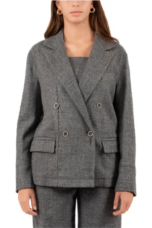 Emporio Armani Jakke, Dame, Grå, L, Uld, Dame Blazer