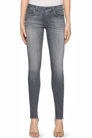 Dondup Jeans, Dame, Grå, W29, Bomuld, Stretch Skinny Grå Vaskede Jeans