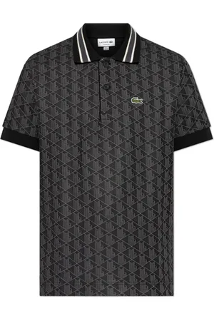 Lacoste Top, Herre, Sort, L, Bomuld, Monogram Jacquard Polo Shirt