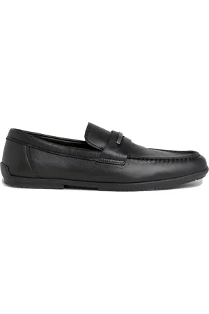 Calvin Klein Sko, Herre, Sort, 44 EU, Læder, Sorte loafers med metalbar