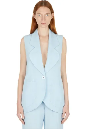 Casablanca Jakke, Dame, Blå, 2XS, Ærmeløs enkeltknappet blazer
