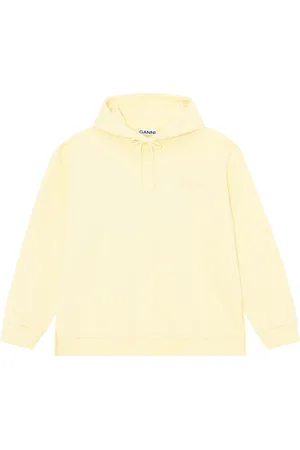 Ganni Sweathshirts & Hoodies, Dame, Gul, 2XS/XS, Uld, Oversized Hættetrøje