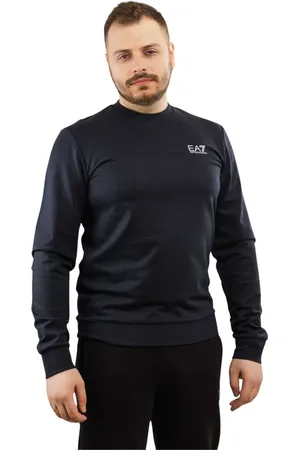 EA7 Sweathshirts & Hoodies, Herre, Blå, S, Bomuld, Hoodie Navy Cotton