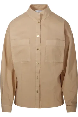 FORTE FORTE Bluser & Skjorter, Dame, Brun, M, Bomuld, Camel Collar Shirt