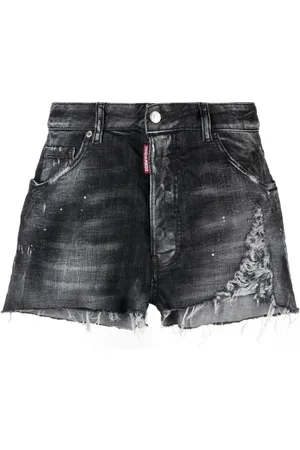 Dsquared2 Shorts, Dame, Sort, S, Denim, Distressed Denim Shorts