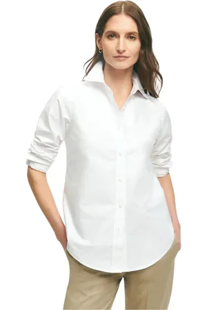 Brooks Brothers Bluser & Skjorter, Dame, Hvid, 3XS, Bomuld, Klassisk Oxford Button-Down Skjorte