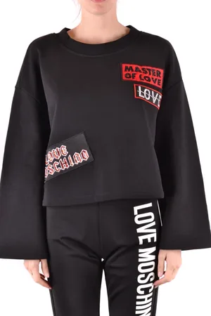 Moschino Sweathshirts & Hoodies, Dame, Sort, S, Oversized Silk Training Shirt