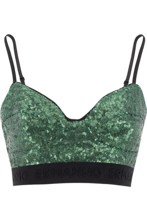 ERMANNO SCERVINO Top, Dame, Grøn, XS, Polyester, Sequin Covered Top