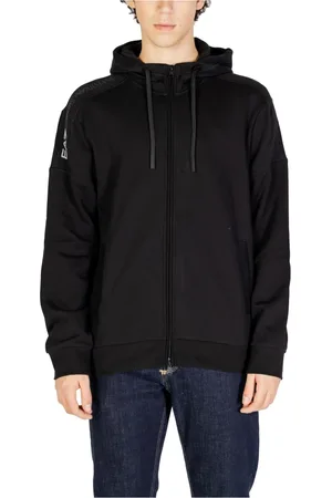 EA7 Sweathshirts & Hoodies, Herre, Sort, 2XL, Bomuld, Zip-Up Hættetrøje