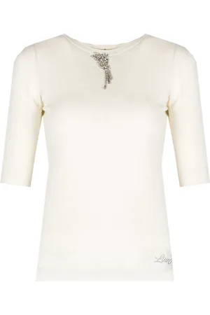 Liu Jo Top, Dame, , XS, Uld, Stilfuld bluse med stenudsmykning