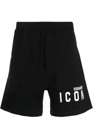Dsquared2 Shorts, Herre, Sort, 2XL, Bomuld, Logo Print Track Shorts