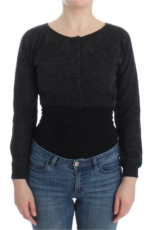 ERMANNO SCERVINO Strik, Dame, Grå, S, Uld, Cropped Sweater