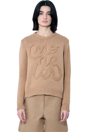Moncler Strik, Dame, , S, Bomuld, Broderet Logo Bomuldsstriktrøje