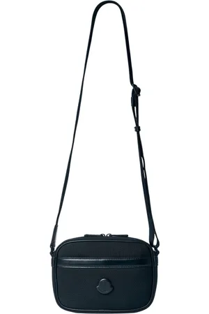 Moncler Taske, Herre, Sort, ONE SIZE, Læder, Læderkantet Crossbody Taske