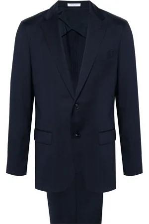 Boglioli Jakkesæt, Herre, Blå, 2XL, Uld, Uldblanding Suit med Lommer