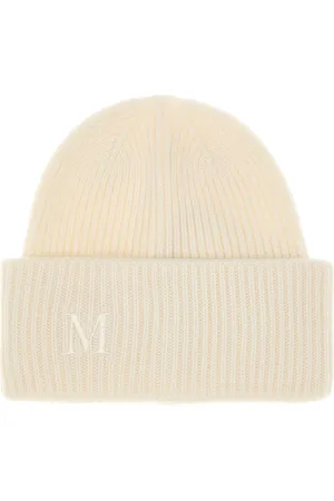 Max Mara Tilbehør, Dame, Hvid, ONE SIZE, Uld, Retina Beanie