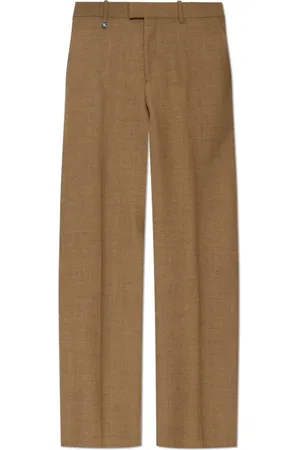 Burberry Bukser, Herre, Brun, L, Uld, Uldbukser med pressefold