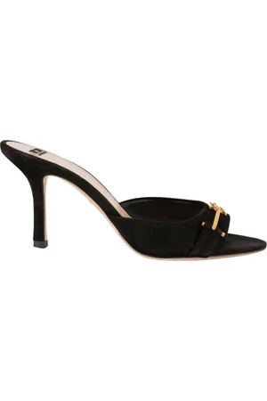 Elisabetta Franchi Sko, Dame, Sort, 37 1/2 EU, Slider Sandaler
