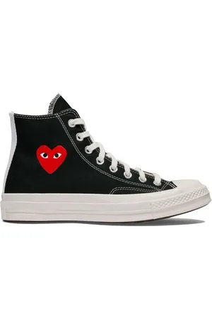 Comme des Garçons Sko, Herre, Sort, 43 EU, Canvas Heart Sneaker