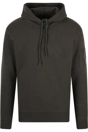 C.P. Company Sweathshirts & Hoodies, Herre, Grøn, S, Uld, Hættetrøje i lammeuldstrik