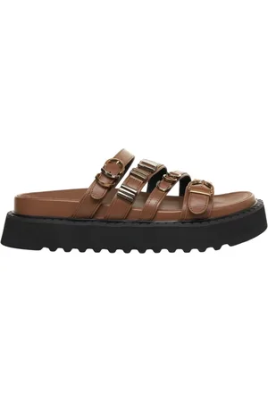 Pinko Sko, Dame, Brun, 39 EU, Læder, Brun Læder Platform Sandaler