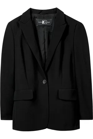 Luisa Cerano Jakke, Dame, Sort, 2XL, Polyester, Elegant Blazer med Reverskrave
