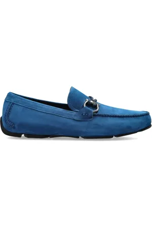 Salvatore Ferragamo Sko, Herre, Blå, 42 EU, Suede, Suede Loafers