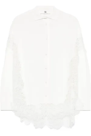 ERMANNO SCERVINO Bluser & Skjorter, Dame, Hvid, S, Tyl, Hvid Sweater Kollektion Skjorte