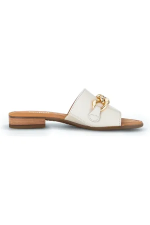 Gabor Sko, Dame, Hvid, 37 1/2 EU, Læder, Comfort Sliders