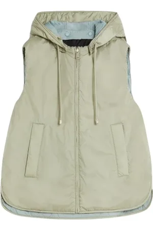 Max Mara Jakke, Dame, Grøn, L, Uld, Vendbar Vest i Kamelhår