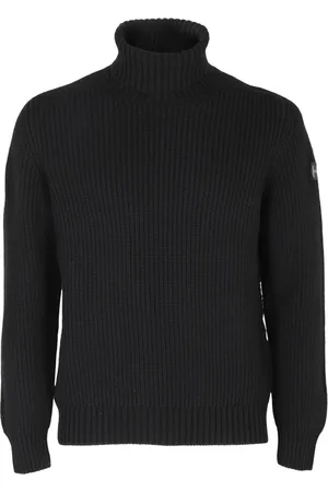 Hogan Strik, Herre, Sort, XL, Uld, Stilfuld strikket rullekrave