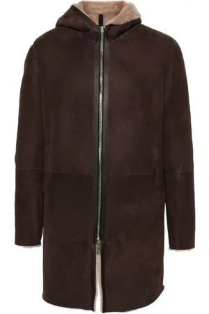 TAGLIATORE Frakke, Herre, Brun, M, Suede, Chokoladebrun Suede Hættefrakke