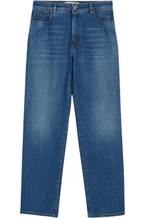 Max Mara Jeans, Dame, Blå, XL, Bomuld, Ortisei Straight Jeans