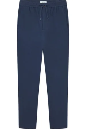 Les Deux Bukser, Herre, Blå, W32, Polyester, Textured Tapered Drawstring Bukser Como