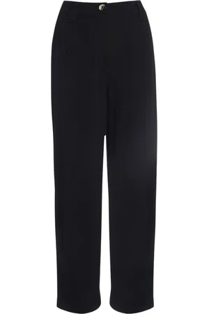 Ganni Bukser, Dame, Sort, XS, Sort Crepe Viscose Bukser