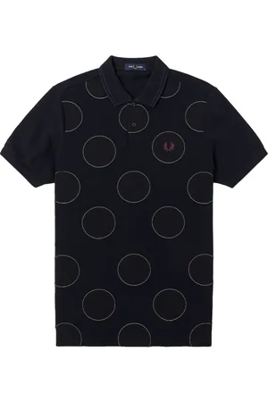 Fred Perry Top, Herre, Blå, XL, Bomuld, Polka Dot Post Shirt