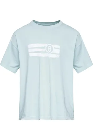 Maison Margiela Top, Herre, Blå, M, Blå Crew Neck T-shirt