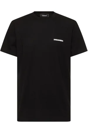 Dsquared2 Top, Herre, Sort, M, Bomuld, Sort bomuld T-shirt med fortrykt