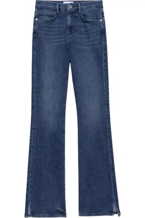 Frame Jeans, Dame, Blå, W25, Bomuld, Le Mini Boot Slit Flared Jeans
