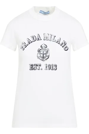 Prada Top, Dame, Hvid, XS, Bomuld, Hvid T-shirt Elegant Design